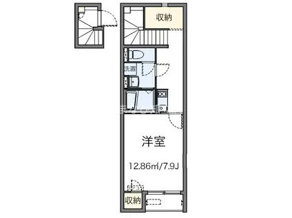 レオネクスト古井(1K/2階)の間取り写真