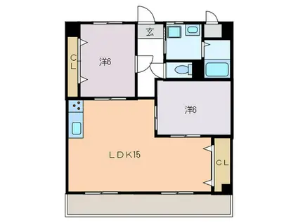 レジデンス2番館(2LDK/7階)の間取り写真