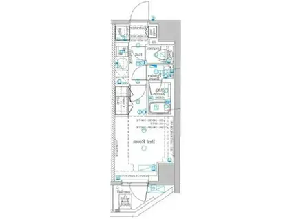 DIPS亀有駅前(1K/6階)の間取り写真