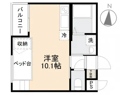 スミタスヴィラ瀬戸内東(ワンルーム/3階)の間取り写真
