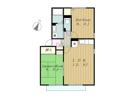 ベル・フラットA(2LDK/2階)の間取り写真