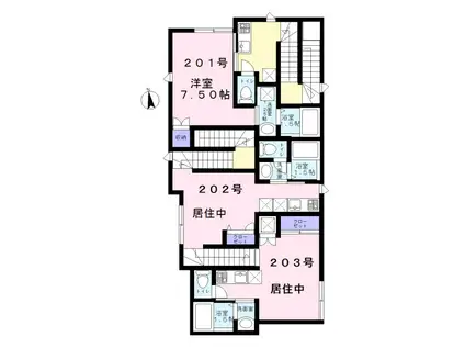 ラルーチェ(1K/2階)の間取り写真