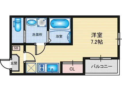 ラウレア(1K/2階)の間取り写真