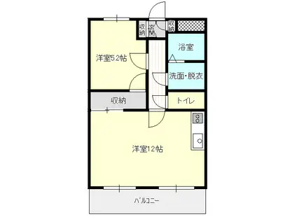 文京レジデンス(1LDK/1階)の間取り写真