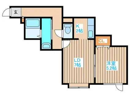 ボンヌシャンス(1LDK/3階)の間取り写真