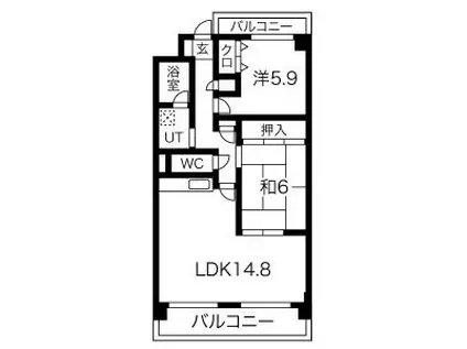 アビタ山本放出東(2LDK/7階)の間取り写真
