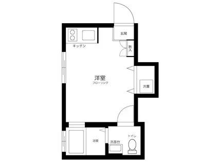 東中野テラス(ワンルーム/1階)の間取り写真