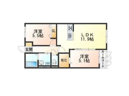 アズーロ垂水I(2LDK/1階)の間取り写真