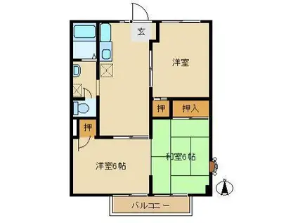 エクセル大久手(3DK/2階)の間取り写真