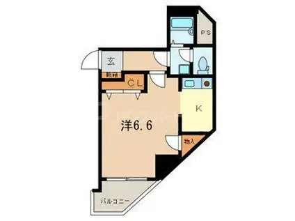 ビルクリバラ(1K/3階)の間取り写真