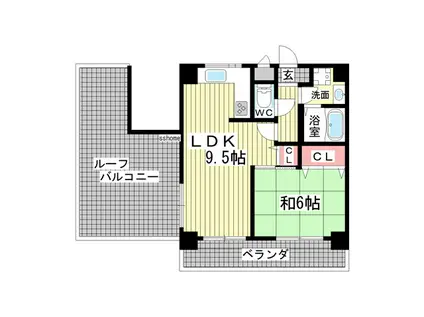 トーカンキャステール六甲道(1LDK/6階)の間取り写真