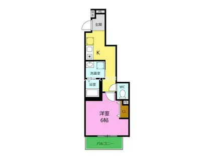 フジパレス百舌鳥八幡(1K/1階)の間取り写真