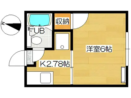 センターハウスB(1K/1階)の間取り写真