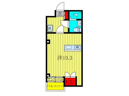 ＪＲ総武本線 都賀駅 徒歩7分 3階建 築36年(ワンルーム/1階)の間取り写真