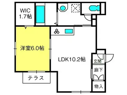 A-STYLE北大宮(1LDK/1階)の間取り写真