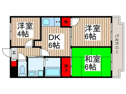 アネックスタナカ(3DK/3階)の間取り写真