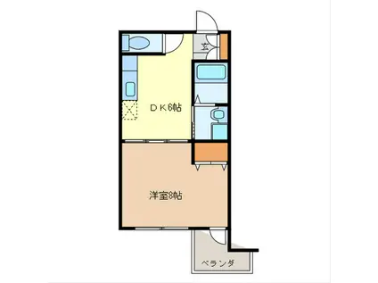 ボヌールC棟(1DK/3階)の間取り写真