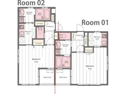 アビターレA棟(1K/2階)の間取り写真