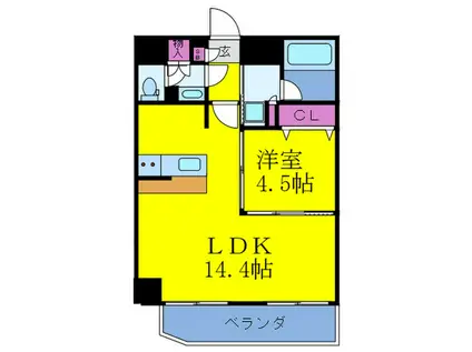 SERENITE梅田北PREMIUM(1LDK/11階)の間取り写真
