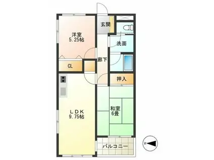 ルビアンカ・レジデンス(2LDK/2階)の間取り写真