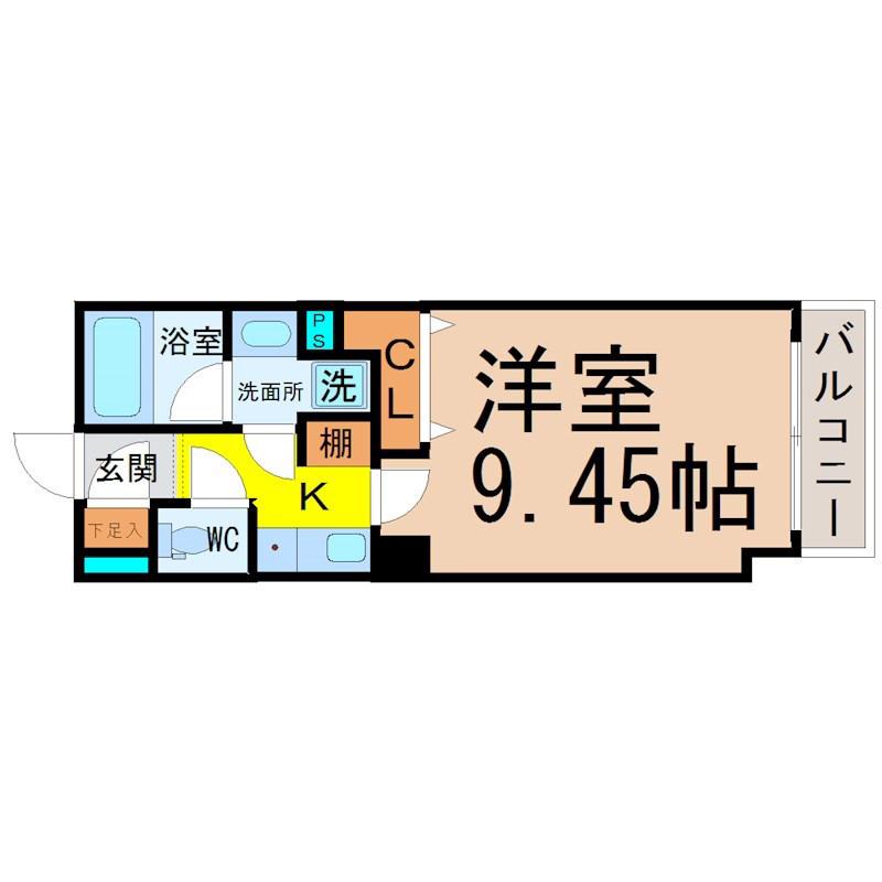 コンフォ清水(1K/6階)の間取り写真
