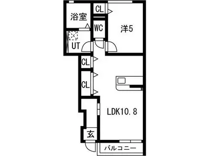 シティハウス花園町(1LDK/1階)の間取り写真