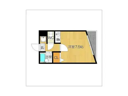 オリンダビレッジIII(ワンルーム/2階)の間取り写真