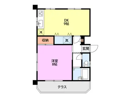 オリオンムーンライト(1DK/1階)の間取り写真