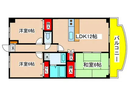 ジーエス向ヶ丘(3LDK/2階)の間取り写真