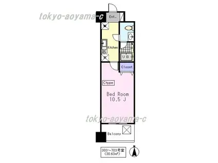 エルムG(1K/5階)の間取り写真