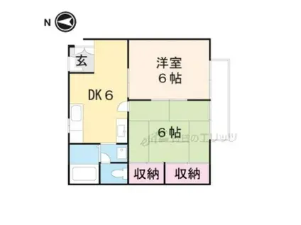 ベル・クレスト(2DK/1階)の間取り写真