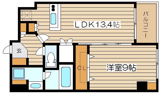グレンパーク梅田北(1LDK/14階)の間取り写真
