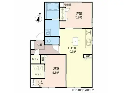 Mレーペン  A棟(2LDK/1階)の間取り写真