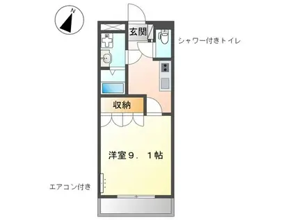 エスコート ララ(1K/2階)の間取り写真