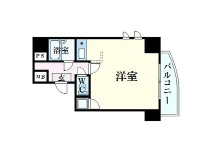 ダイアパレス京町II(1K/7階)の間取り写真