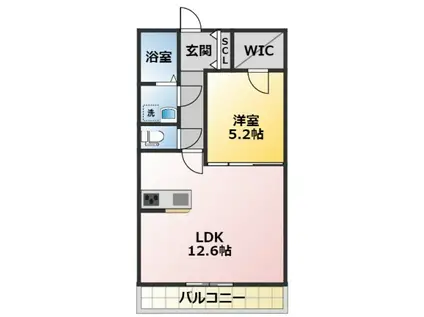 コーポスギ(1LDK/2階)の間取り写真