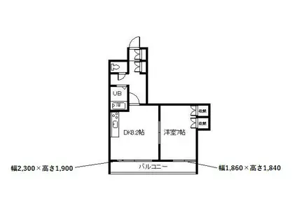 メゾンペガサス(1DK/3階)の間取り写真