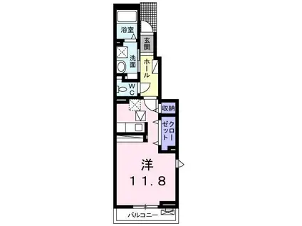 カメリア菅田(ワンルーム/1階)の間取り写真