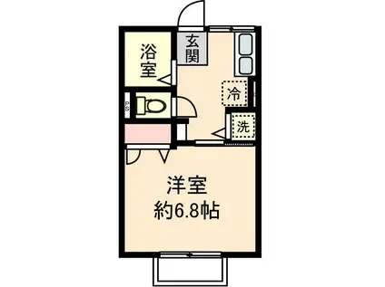 アリマハイツ(1K/1階)の間取り写真