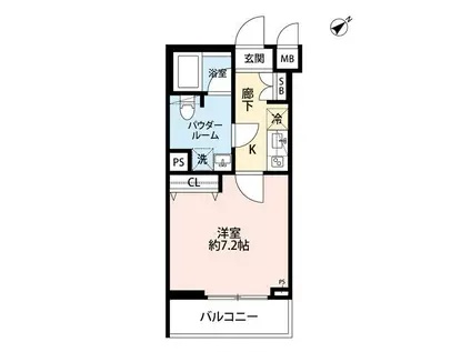 RELUXIA板橋区役所前(1K/2階)の間取り写真