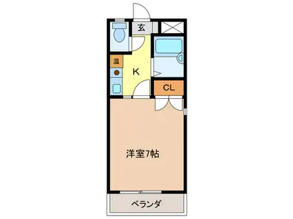 KENT HOUSE(1K/3階)の間取り写真