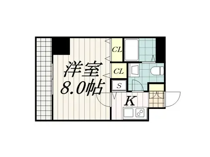 HUMANハイム千葉本町(1K/4階)の間取り写真