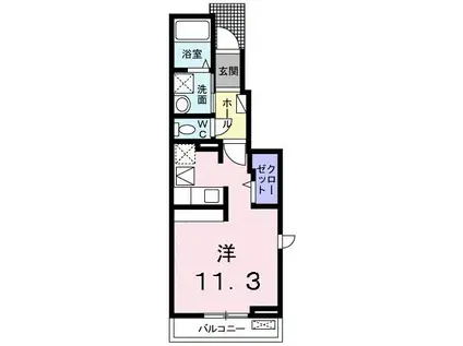 アドバンス若草II(1K/1階)の間取り写真