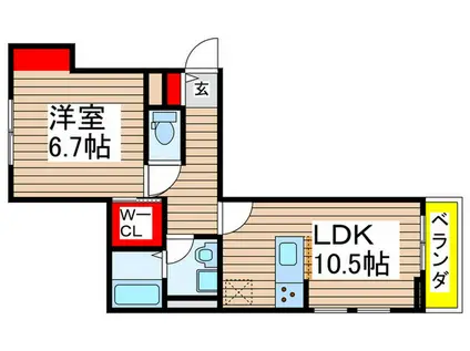 PARTENZA松波さくら通(1LDK/1階)の間取り写真