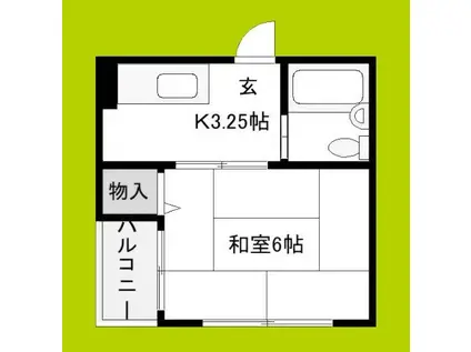 ツインコーポ公園南 A棟(1K/1階)の間取り写真