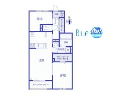 BELLE LEAD 大倉山(2LDK/2階)の間取り写真