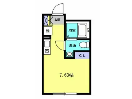 アクシスコート小岩(ワンルーム/3階)の間取り写真