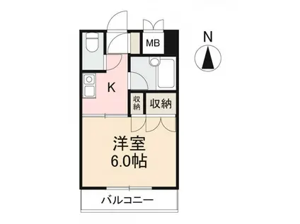サンドリバー夢源(1K/3階)の間取り写真