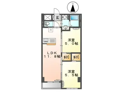 高座渋谷駅前マンション(2LDK/4階)の間取り写真