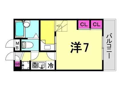 レオパレス クレセント(1K/1階)の間取り写真